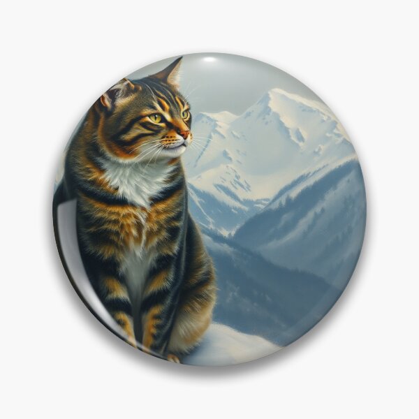 Item preview,  A cat on a snow covered mountian in the style of Renoir. designed and sold by oldMastersofart.