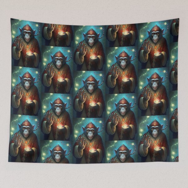 Item preview, Magical Energy Wizard Monkey - Epic Fantasy Design designed and sold by Hipatye26.
