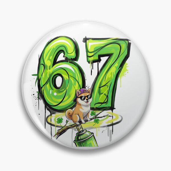 Item preview, 67 Shiba Inu Dog Graffiti green designed and sold by ImageHubDesigns.