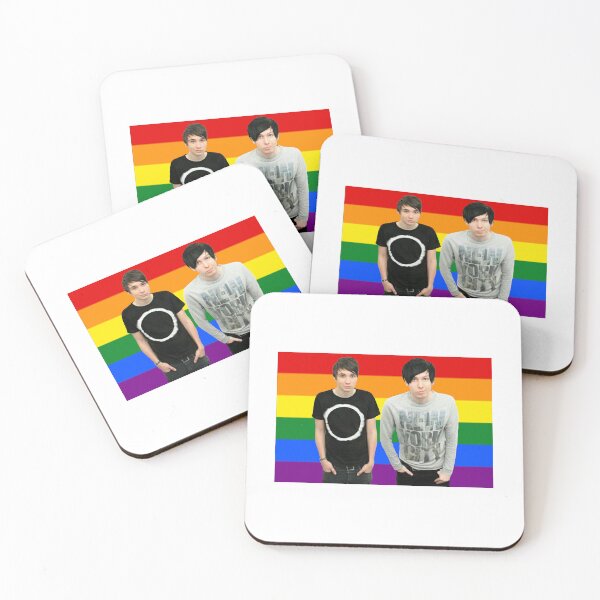 Item preview, Dan and Phil in front of a Pride Flag designed and sold by maelrusydesigns.