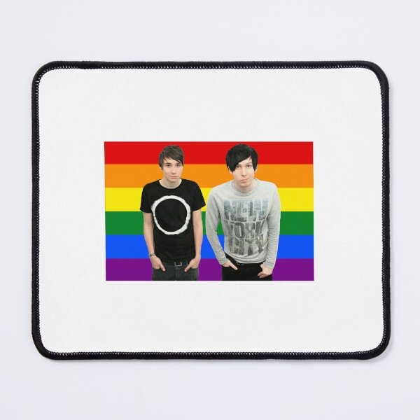 Item preview, Dan and Phil in front of a Pride Flag designed and sold by maelrusydesigns.