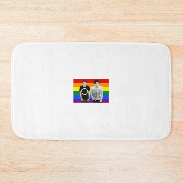 Item preview, Dan and Phil in front of a Pride Flag designed and sold by maelrusydesigns.