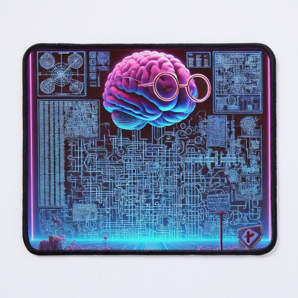 Item preview, Overthinking Labyrinth – Neon Brain Blueprint | Analysis Paralysis Aesthetic designed and sold by ComedyInkFactor.