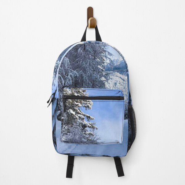 Item preview, Snowy Alpine Forest Path with Mountain View designed and sold by MatthewHeights.