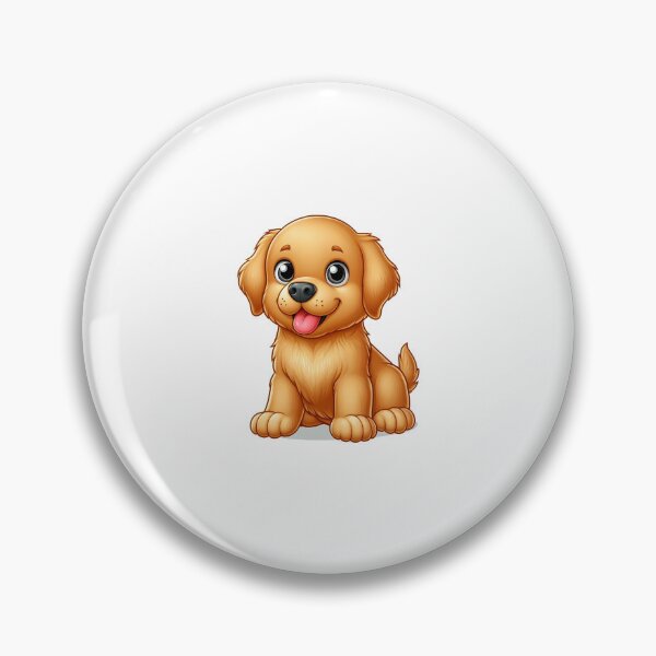 Item preview, Adorable golden puppy with big eyes, playful expression, and a wagging tail, exuding joy and innocence. designed and sold by cave-canvas.