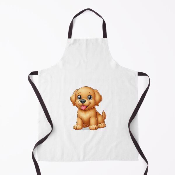 Item preview, Adorable golden puppy with big eyes, playful expression, and a wagging tail, exuding joy and innocence. designed and sold by cave-canvas.