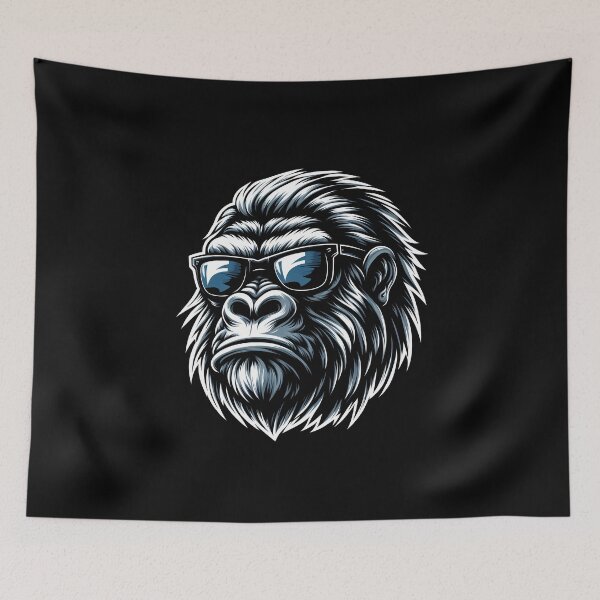 Item preview, Stylized gorilla head wearing sunglasses, exuding coolness and strength. designed and sold by beast-net.