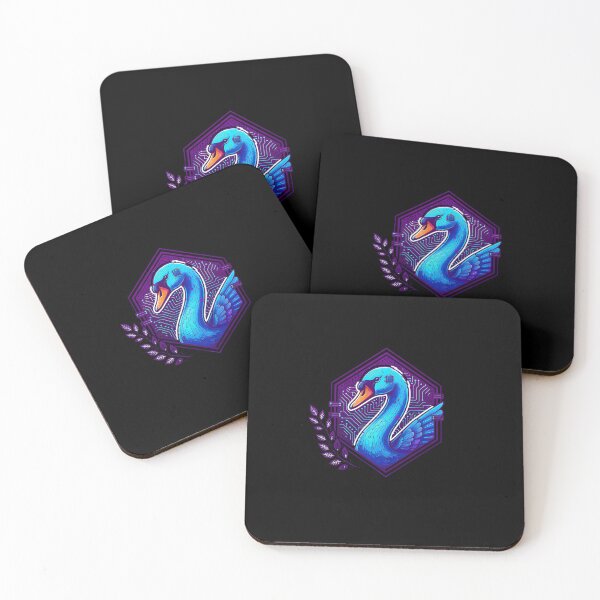 Item preview, Cyber Swan Tech Art - Futuristic Neon Circuit Aquatic Bird Illustration designed and sold by AbulailArt.