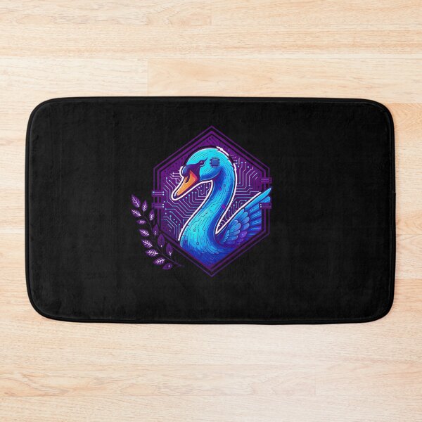 Item preview, Cyber Swan Tech Art - Futuristic Neon Circuit Aquatic Bird Illustration designed and sold by AbulailArt.