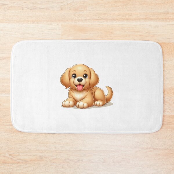 Item preview, Adorable golden retriever puppy with big eyes and a playful expression, lying down comfortably. designed and sold by cave-canvas.