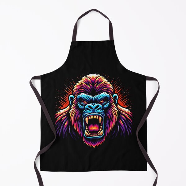 Item preview, Vibrant gorilla head illustration with fierce expression and bold colors, perfect for graphic design. designed and sold by beast-net.