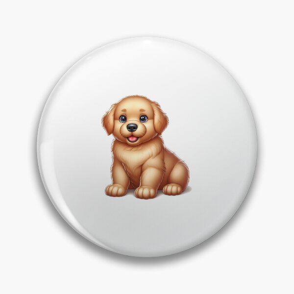 Item preview, Adorable golden retriever puppy sitting happily with big blue eyes and a joyful expression. designed and sold by cave-canvas.
