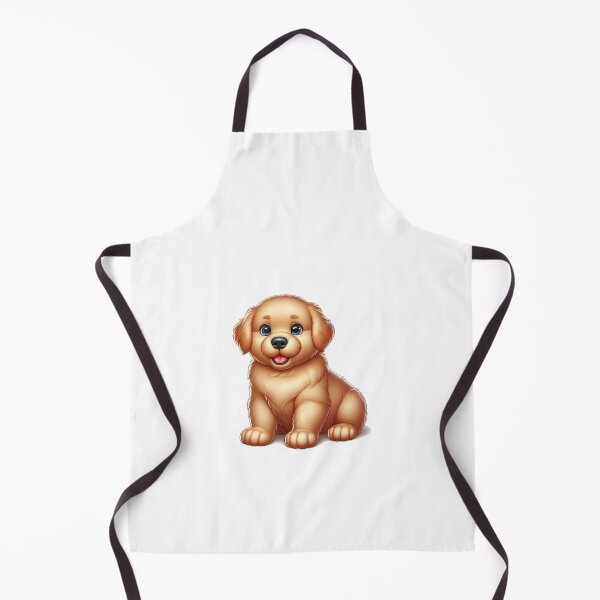 Item preview, Adorable golden retriever puppy sitting happily with big blue eyes and a joyful expression. designed and sold by cave-canvas.