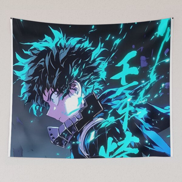 Item preview, Emerald Energy Awakening – Neon Anime Hero Power Surge designed and sold by Dyan4.