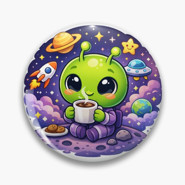 Item preview, Cute Alien Coffee In Space designed and sold by madebysiwa.