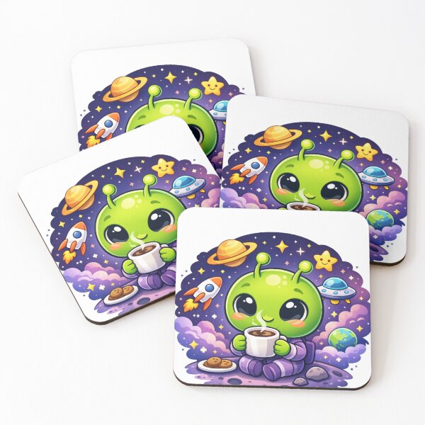 Item preview, Cute Alien Coffee In Space designed and sold by madebysiwa.