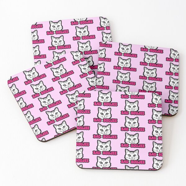 Item preview, Bad & Boujee White Cat w/ Pink Text designed and sold by Color Serenity by Alana C..