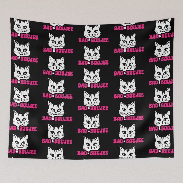 Item preview, Bad & Boujee White Cat w/ Pink Text designed and sold by Color Serenity by Alana C..