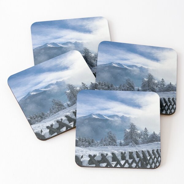 Item preview, Snowy Mountain View Behind Rustic Fence designed and sold by MatthewHeights.