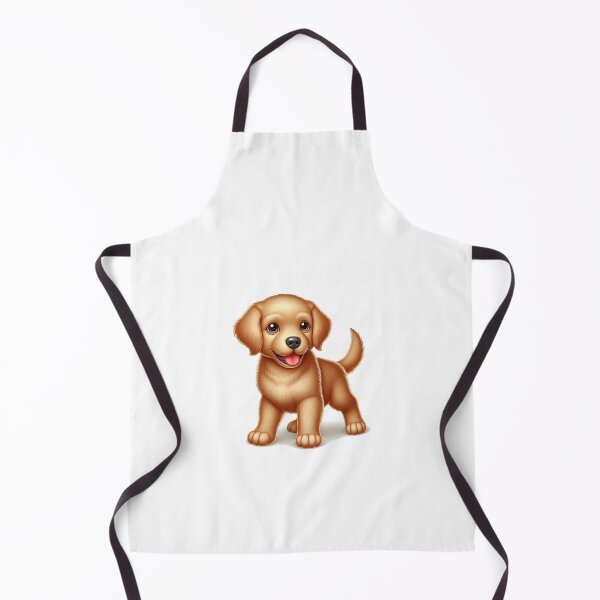 Item preview, A cheerful golden retriever puppy with big eyes and a playful expression, perfect for children's illustrations. designed and sold by cave-canvas.