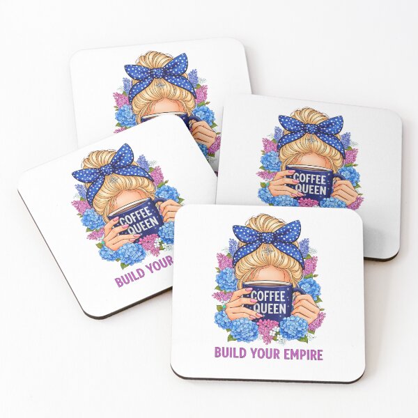 Item preview, Coffee Queen: Build Your Empire – Motivational Floral Illustration designed and sold by Polarisofficial.