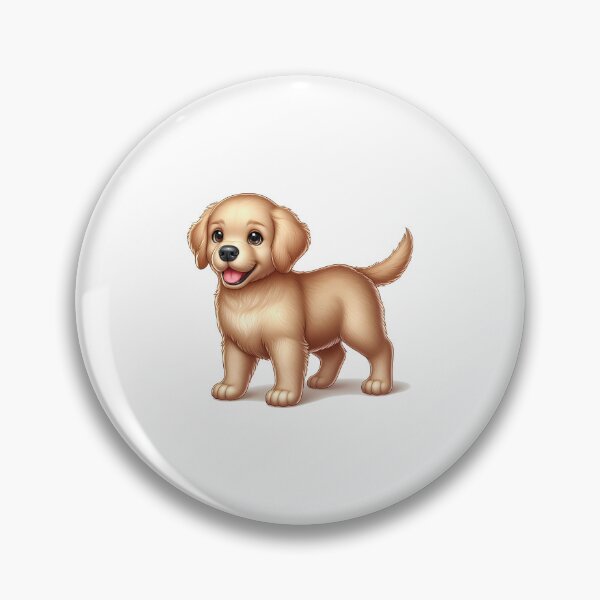 Item preview, Adorable golden retriever puppy with a cheerful expression and fluffy fur. designed and sold by cave-canvas.