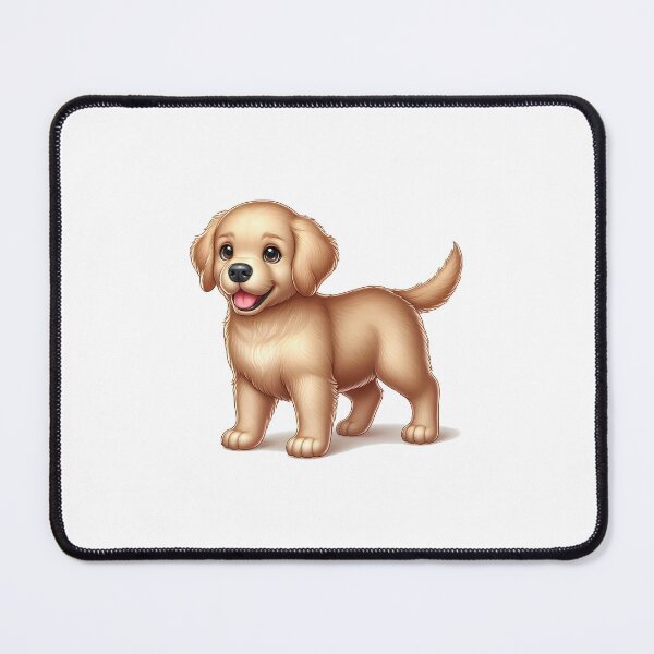 Item preview, Adorable golden retriever puppy with a cheerful expression and fluffy fur. designed and sold by cave-canvas.