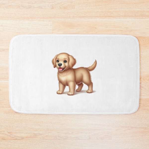 Item preview, Adorable golden retriever puppy with a cheerful expression and fluffy fur. designed and sold by cave-canvas.