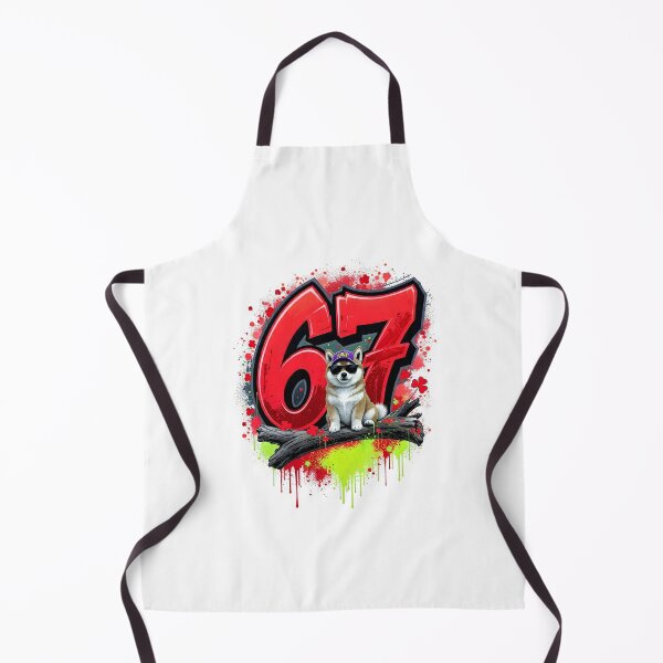 Item preview, 67 Shiba Inu Dog Graffiti Red Six Seven designed and sold by ImageHubDesigns.