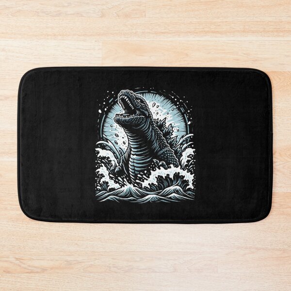Item preview, Dramatic illustration of a roaring monster emerging from turbulent ocean waves, showcasing power. designed and sold by beast-net.