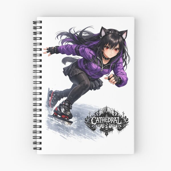 Item preview, Catgirl Ice Skating CATHEDRAL designed and sold by GothCatHedral.