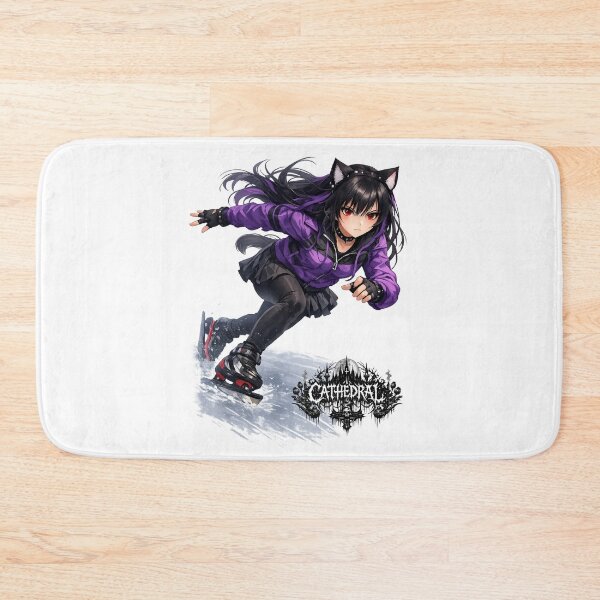 Item preview, Catgirl Ice Skating CATHEDRAL designed and sold by GothCatHedral.