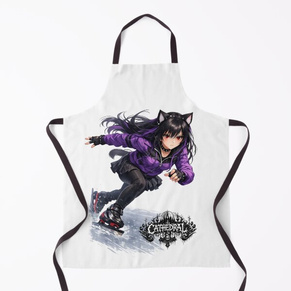 Item preview, Catgirl Ice Skating CATHEDRAL designed and sold by GothCatHedral.