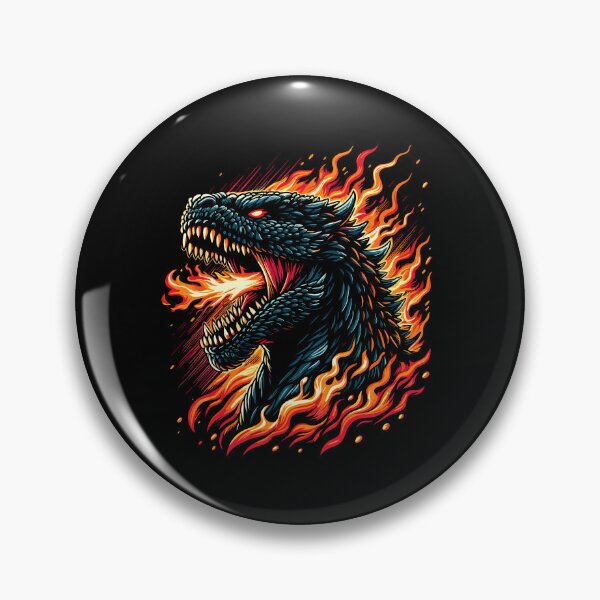 Item preview, Fierce dragon-like creature breathing fire, surrounded by intense flames, showcasing power and ferocity. designed and sold by beast-net.