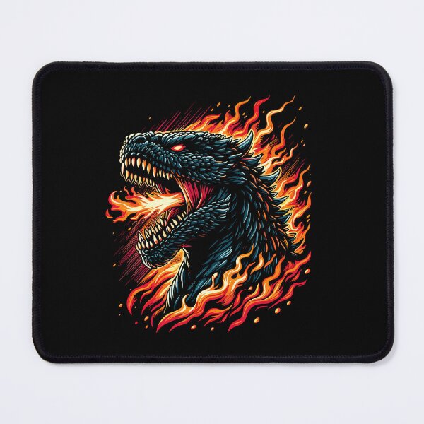 Item preview, Fierce dragon-like creature breathing fire, surrounded by intense flames, showcasing power and ferocity. designed and sold by beast-net.