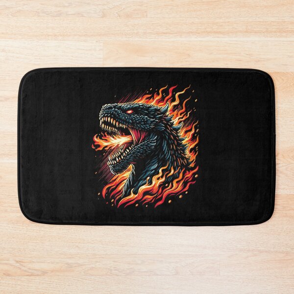 Item preview, Fierce dragon-like creature breathing fire, surrounded by intense flames, showcasing power and ferocity. designed and sold by beast-net.