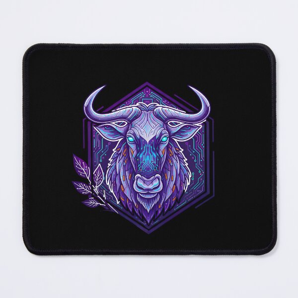 Item preview, Cyber Wildebeest Tech Art - Futuristic Neon Circuit Gnu Illustration designed and sold by AbulailArt.