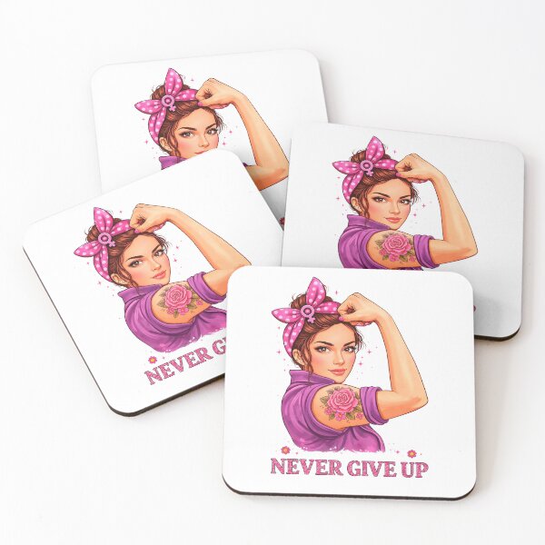 Item preview, Strong Woman: Never Give Up – Modern Rosie Illustration with Rose Tattoo designed and sold by Polarisofficial.