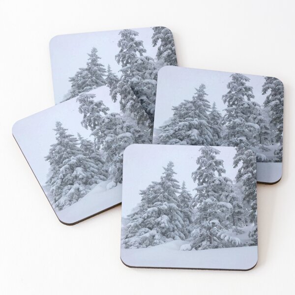 Item preview, Snow Covered Pine Trees in Soft Winter Snowfa designed and sold by MatthewHeights.