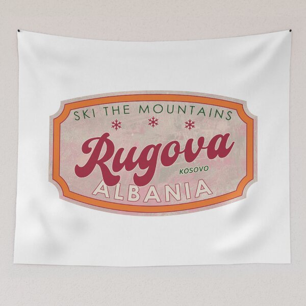Item preview, Rugova, Albania, Kosovo, Ski, textured skiing badge designed and sold by Wanderful-roads.