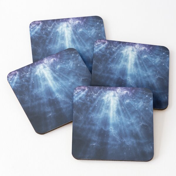 Item preview, Lightbeams Pour Downward In Space Cosmic Art designed and sold by QuantumDrift.