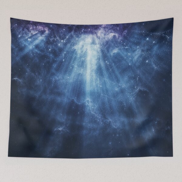 Item preview, Lightbeams Pour Downward In Space Cosmic Art designed and sold by QuantumDrift.