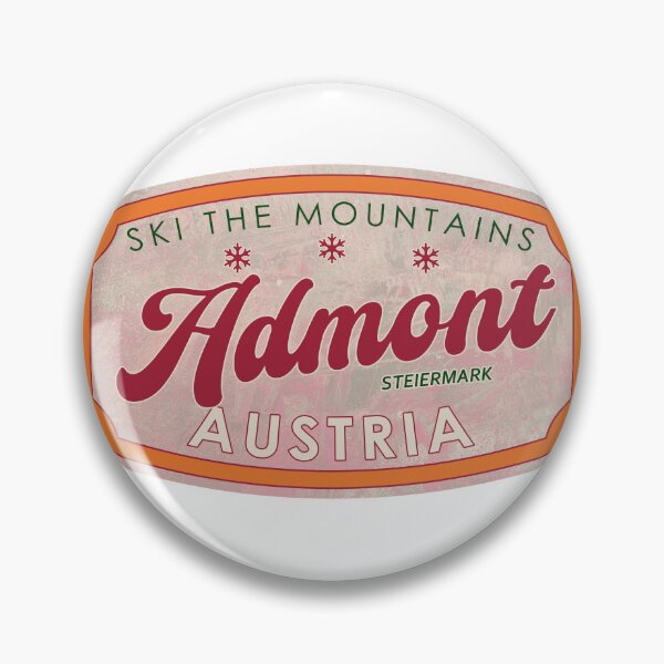 Item preview, Admont, Austria, Steiermark, Ski, textured skiing badge designed and sold by Wanderful-roads.