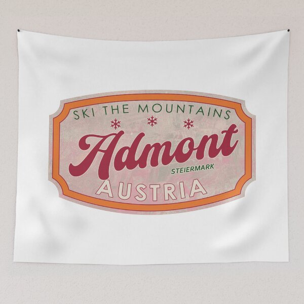 Item preview, Admont, Austria, Steiermark, Ski, textured skiing badge designed and sold by Wanderful-roads.