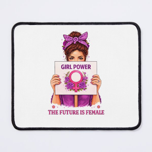 Item preview, Girl Power: The Future is Female – Protest Illustration with Feminist Symbol and Roses designed and sold by Polarisofficial.