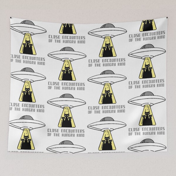 Item preview, Close Encounters of the Hungry Kind, Alien ship, UFO, Cat Lover designed and sold by BriAngelaBubbleDesigns.