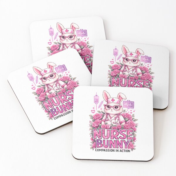 Item preview, Nurse Bunny Compassion in Action – Cute Rose Garden Nurse Design designed and sold by ClinicalHubs.