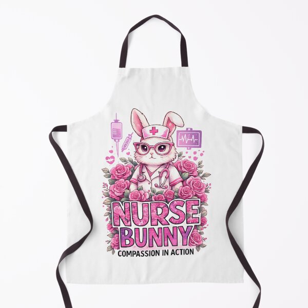 Item preview, Nurse Bunny Compassion in Action – Cute Rose Garden Nurse Design designed and sold by ClinicalHubs.