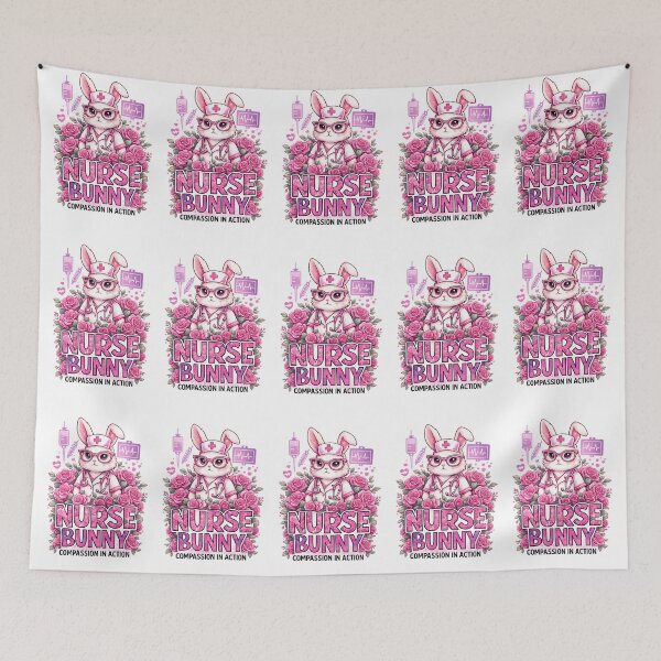 Item preview, Nurse Bunny Compassion in Action – Cute Rose Garden Nurse Design designed and sold by ClinicalHubs.