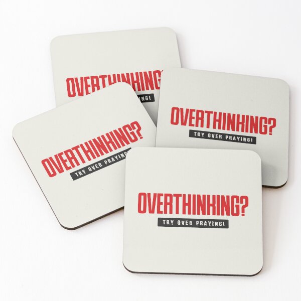 Item preview, Overthinking Try Over-praying Bold Minimalist Islamic Quote Art designed and sold by Miniature Store.